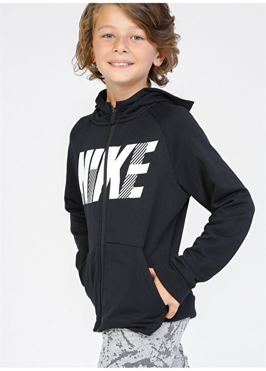 Nike Dri-FIT Tam Boy Fermuarlı Kapüşonlu Erkek Çocuk Eşofman Üstü 1