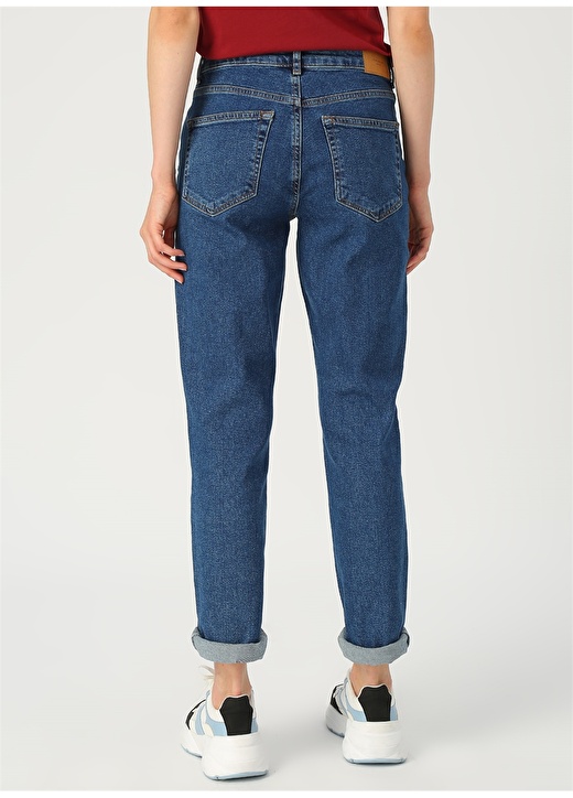 Vero Moda Lacivert Kadın Denim Pantolon VMSARA MR RELAXED STRGHT BA3111 GA 4