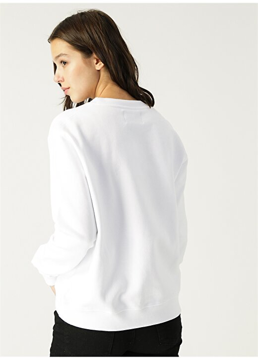 Calvin Klein Jeans Beyaz Kadın Sweatshirt MONOGRAM LACE BOX CN 4