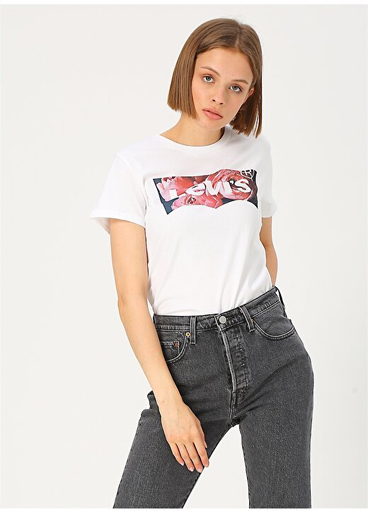 Levis The Perfect Tee Hsmk Photo Fill White G T-Shirt 3