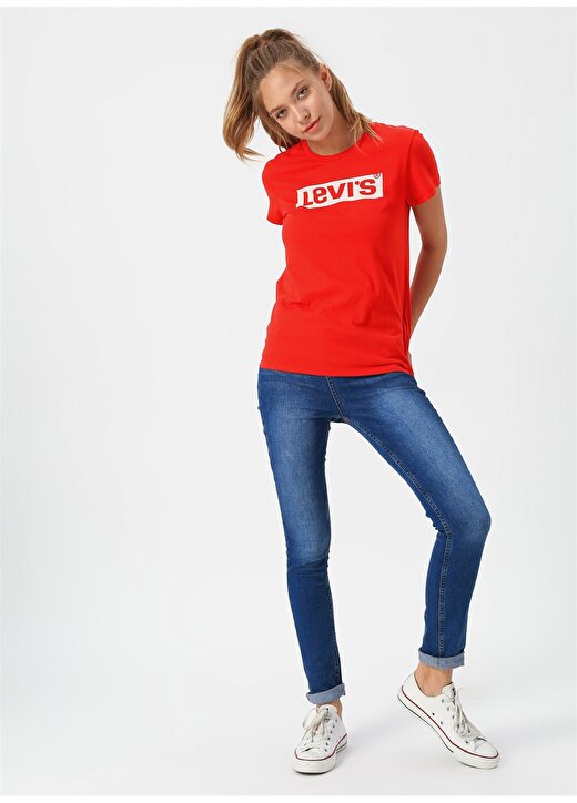 Levis The Perfect Tee Box Tab Brilliant Red T-Shirt 2