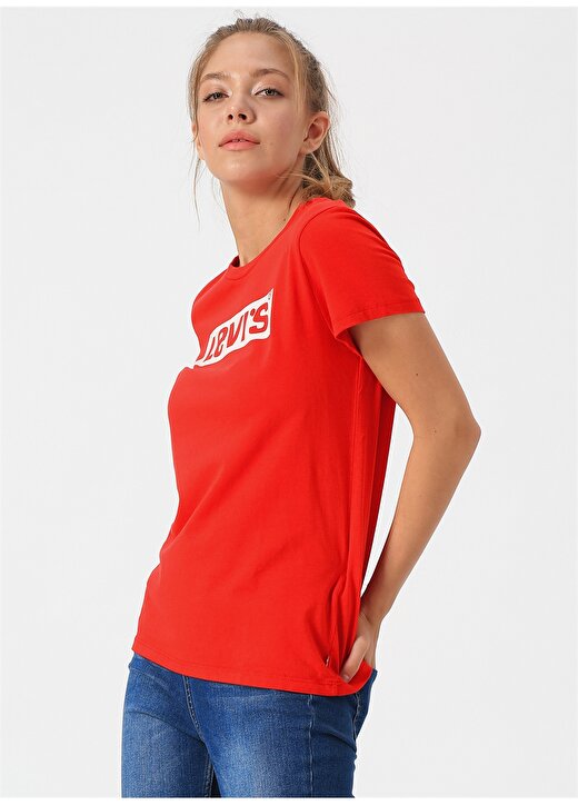 Levis The Perfect Tee Box Tab Brilliant Red T-Shirt 3