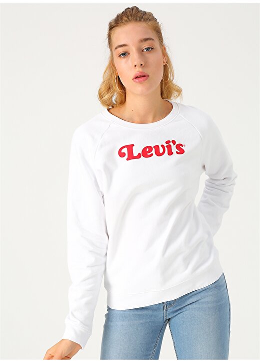 Levis Relaxed Graphic Crew Feminine Logo Crew Sweatshirt 1