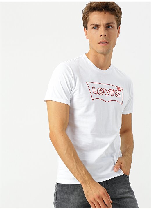 Levis Housemark Graphic Tee Hm Outline White T-Shirt 3