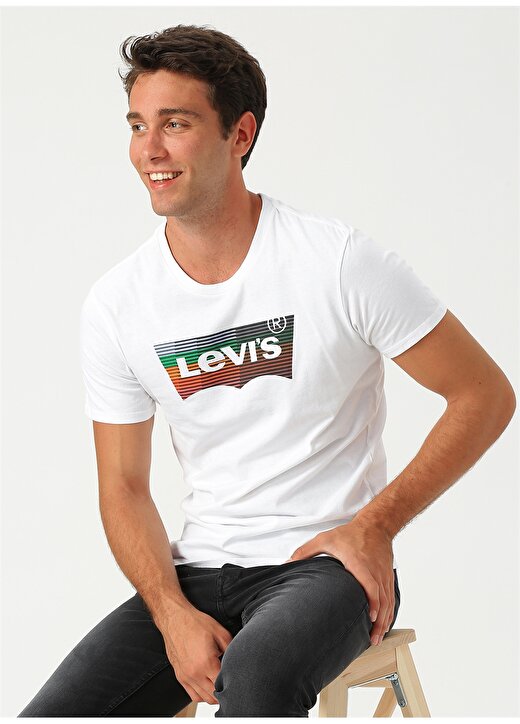 Levis Housemark Graphic Tee Hm Ssnl White Gra T-Shirt 3