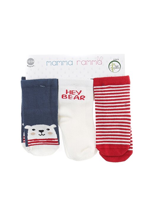 Mammaramma 3''Lü Kırmızı Erkek Soket Çorap 1