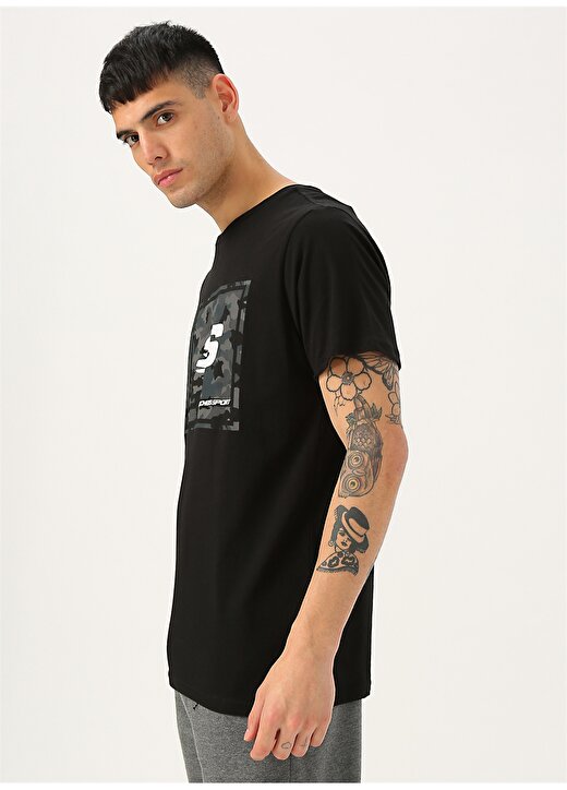 Skechers Siyah Baskılı T-Shirt 3