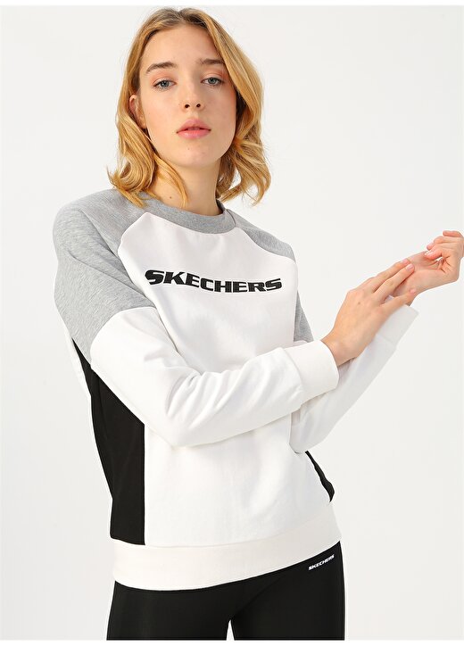 Skechers Ekru Baskılı Sweatshirt 3