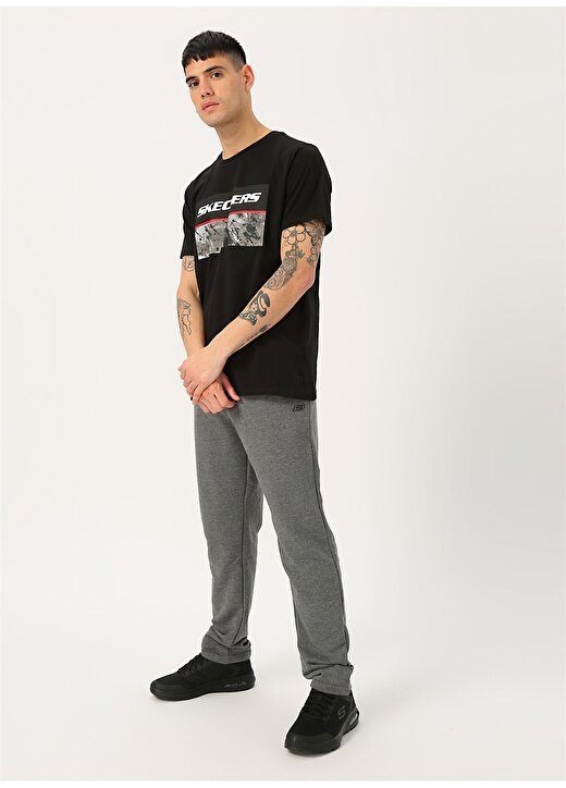 Skechers Siyah Baskılı T-Shirt 2