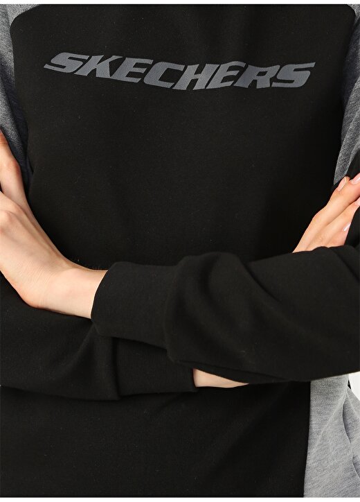 Skechers Siyah Baskılı Sweatshirt 4