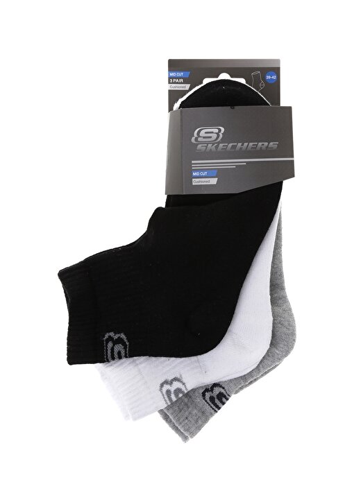 Skechers Çok Renkli Unisex 3Lü Çorap U SKX Padded Mid Cut Socks 3 Pack 1