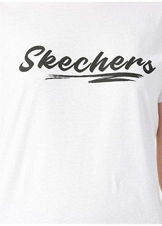 Skechers W Foil T-Shirt Beyaz Kadın T-Shirt 4