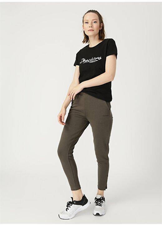 Skechers W Foil T-Shirt Siyah Kadın T-Shirt 3