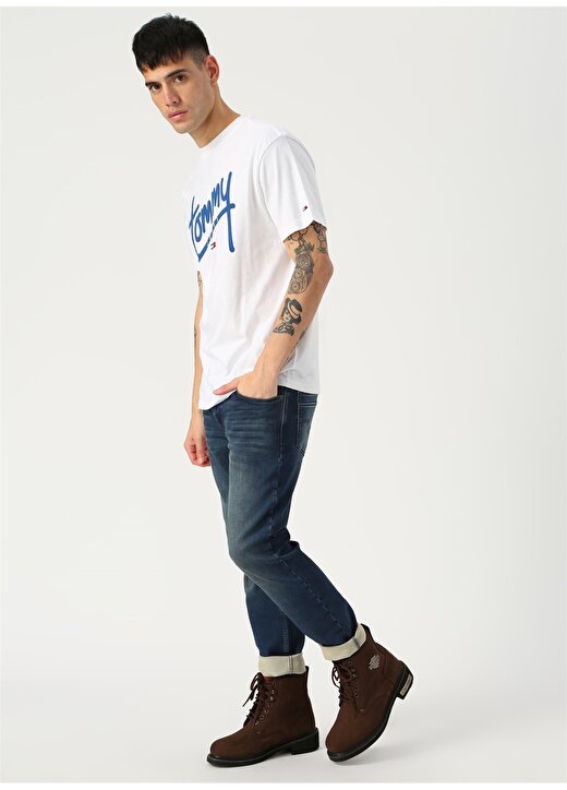 Tommy Jeans Beyaz Baskılı T-Shirt 2