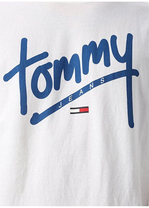 Tommy Jeans Beyaz Baskılı T-Shirt 4