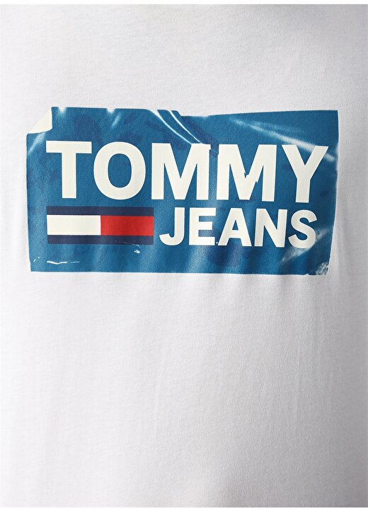 Tommy Jeans Beyaz Baskılı T-Shirt 4