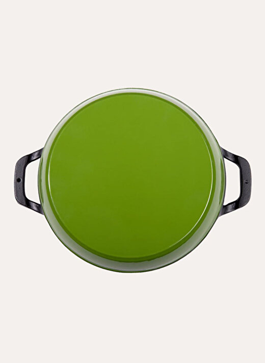 Sürel Mutfak 22 cm Büyük Yuvarlak Mat Emayeli Yeşil Sahan 3