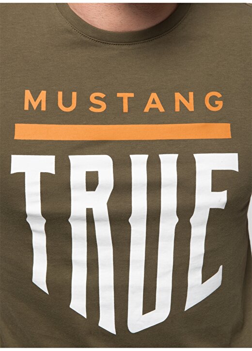 Mustang Baskılı Haki T-Shirt 4