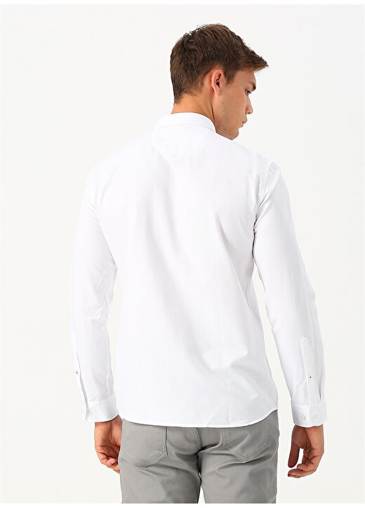 U.S. Polo Assn. Slim Fit Beyaz Gömlek 4