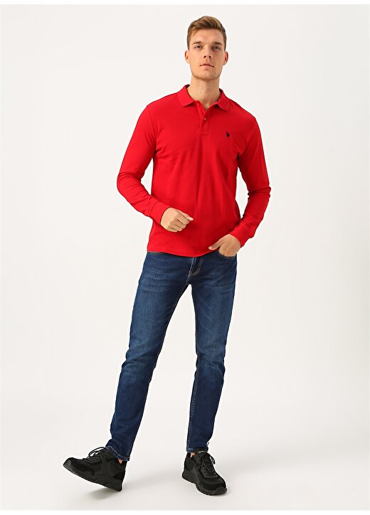 U.S. Polo Assn. Kırmızı Erkek Sweatshirt 3