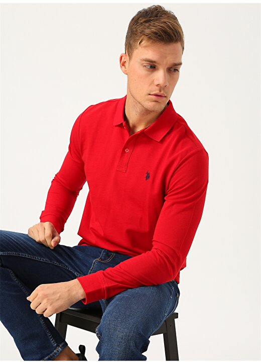 U.S. Polo Assn. Kırmızı Erkek Sweatshirt 4