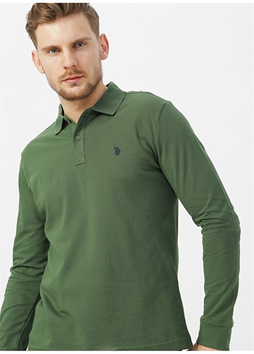 U.S. Polo Assn. Yeşil Erkek Sweatshirt 3