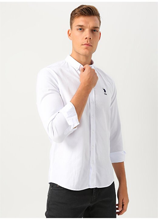 U.S. Polo Assn. Beyaz Basics Gömlek 2