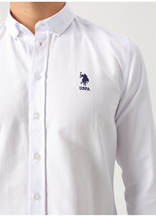 U.S. Polo Assn. Beyaz Basics Gömlek 4