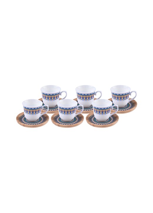 Bambum Kallavi - 6 Kişilik Altlıklı Mavi Kahve Seti 1