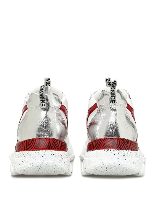 Divarese Bağcıklı Beyaz-Kırmızı Kadın Sneaker 4
