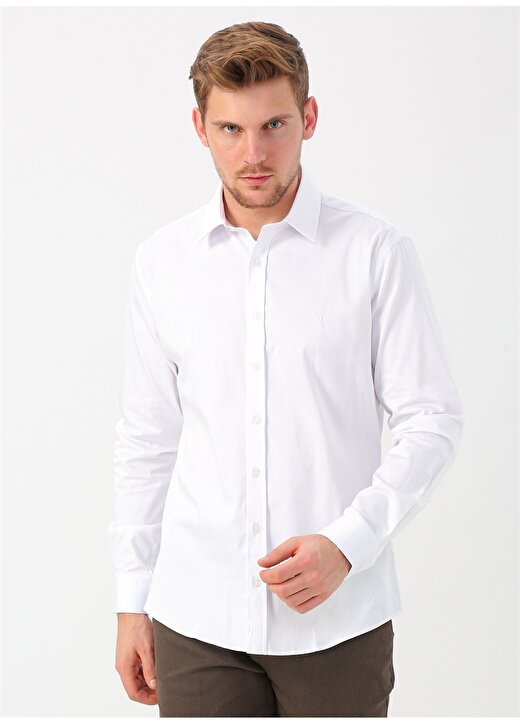 Network Slim Fit Beyaz Gömlek 3