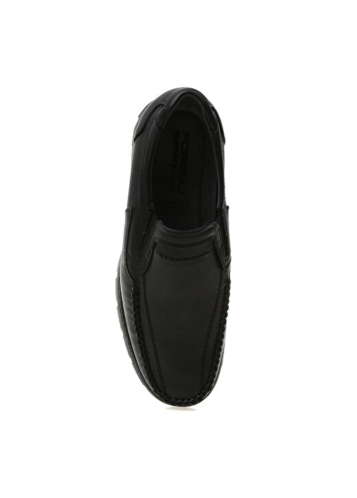 Forelli 32608-H Düz Topuk Deri Siyah Erkek Günlük Ayakkabı 4
