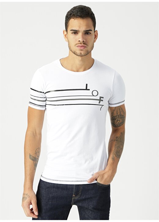 Loft 2021653 Beyaz Erkek T-Shirt 1