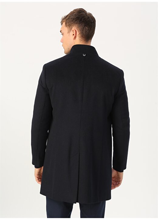 Pierre Cardin Düğmeli Yaka Uzun Kollu Lacivert Erkek Palto 4