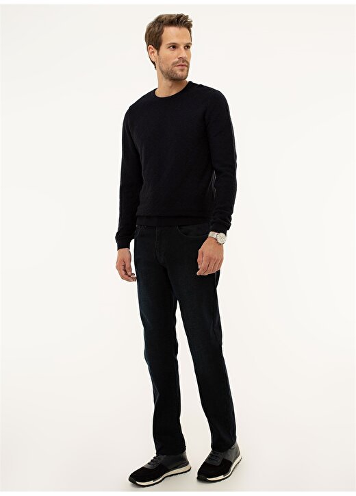 Pierre Cardin 5 Cepli Pamuklu Standart Regular Fit Koyu Lacivert Erkek Denim Pantolon 2