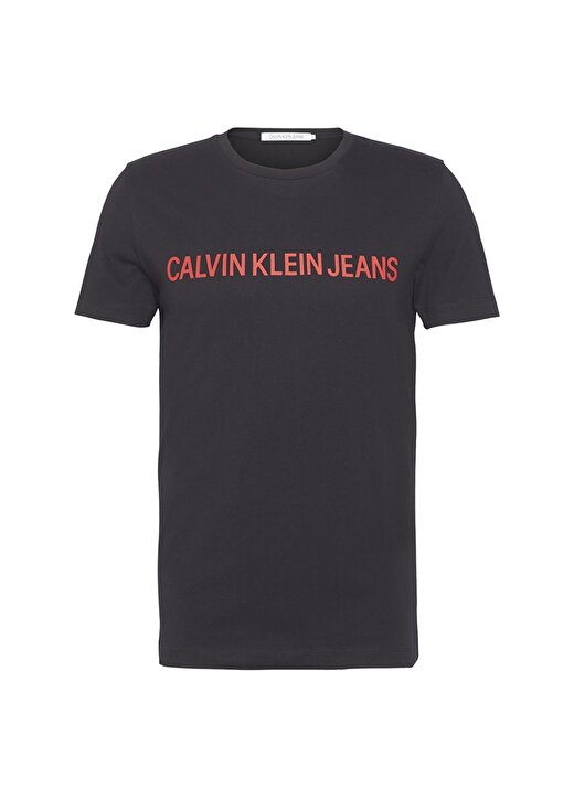 Calvin Klein Jeans Bisiklet Dar Baskılı Erkek Siyah T-Shirt J30J307856 INSTITUTIONAL LOGO SLIM 1
