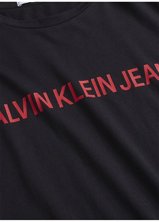 Calvin Klein Jeans Bisiklet Dar Baskılı Erkek Siyah T-Shirt J30J307856 INSTITUTIONAL LOGO SLIM 3