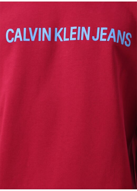 Calvin Klein Jeans Erkek Bordo Sweatshirt J30J307758 INSTITUTIONAL LOGO REG 4