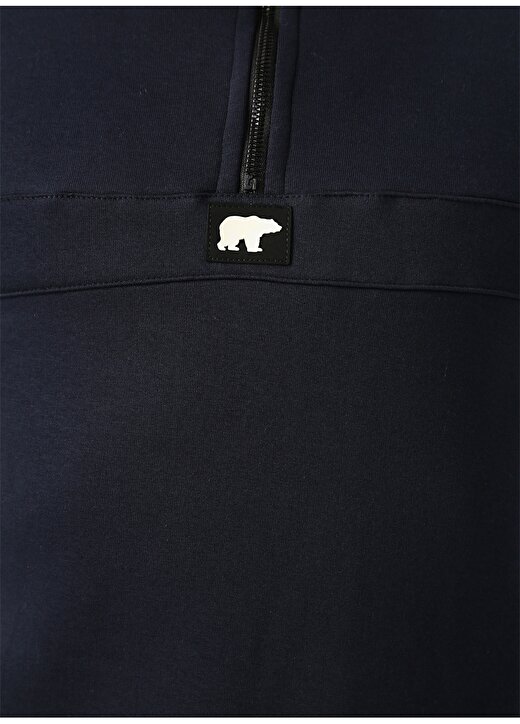 Bad Bear Kapüşonlu Düz Lacivert Erkek Şardonlu Sweatshirt 19.02.27.027DEFENCE HALF-ZIP 4