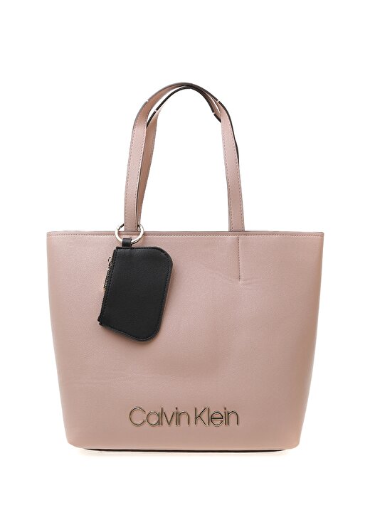 Calvin Klein Vizon Deri Kadın Shopper Çanta 1
