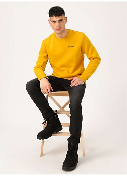 Only & Sons Bisiklet Yaka Uzun Kollu Sarı Erkek Sweatshirt 2