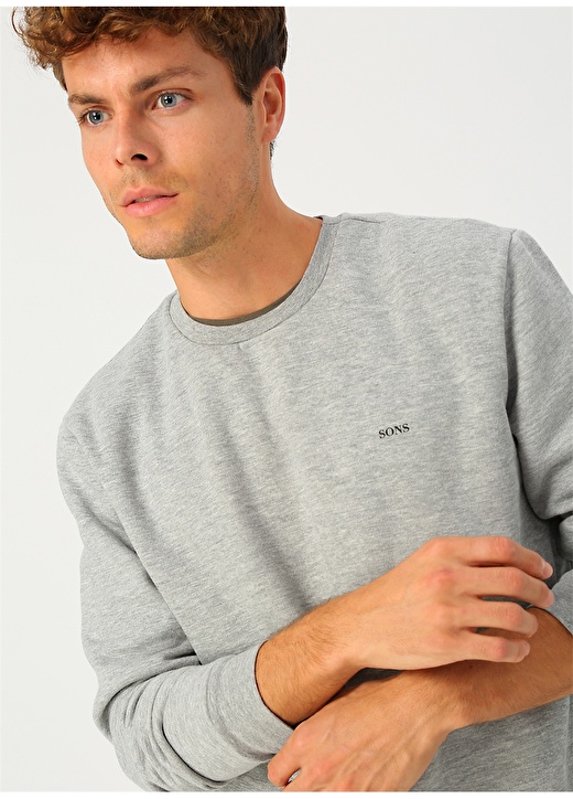 Only & Sons Gri Erkek Sweatshirt 4