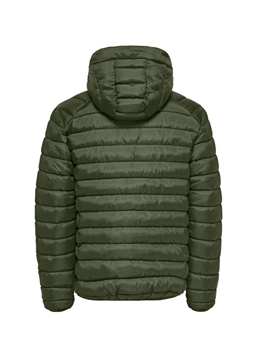 Only & Sons Onsgeorge QUILTED HOOD OTW Haki Şişme Mont 2