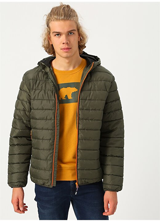 Only & Sons Onsgeorge QUILTED HOOD OTW Haki Şişme Mont 3