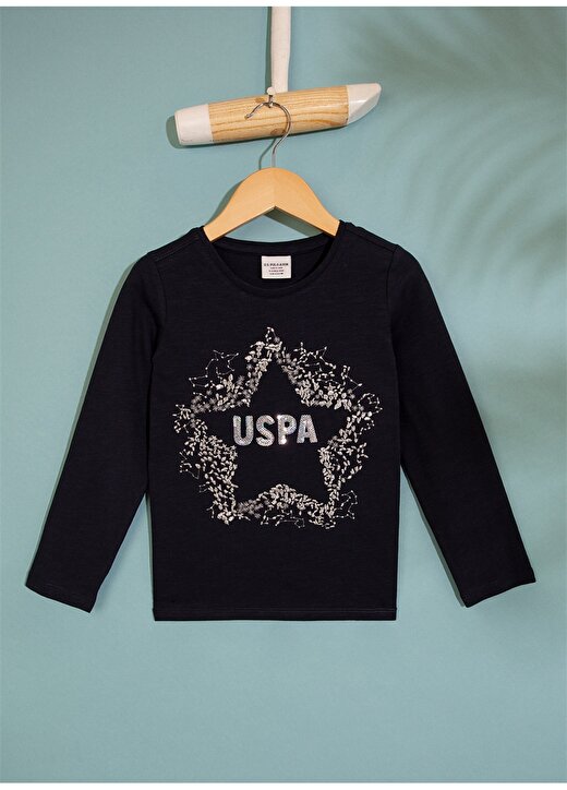 U.S. Polo Assn. Desenli Lacivert Sweatshirt 1
