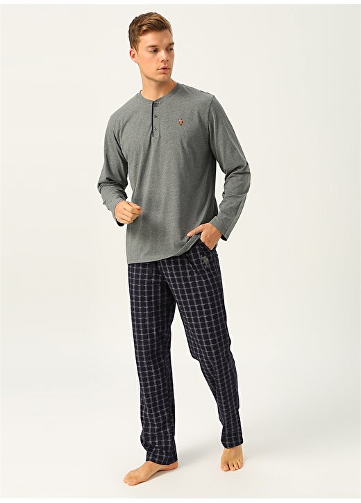 U.S. Polo Assn. Antrasit Melanj Erkek Pijama Takımı 2