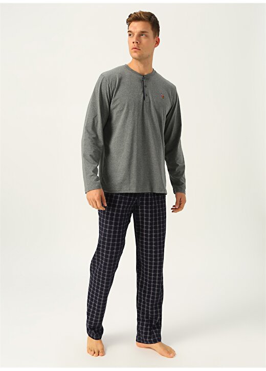 U.S. Polo Assn. Antrasit Melanj Erkek Pijama Takımı 4