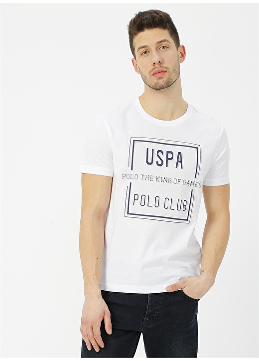 U.S. Polo Assn. Beyaz Erkek Polo T-Shirt 3