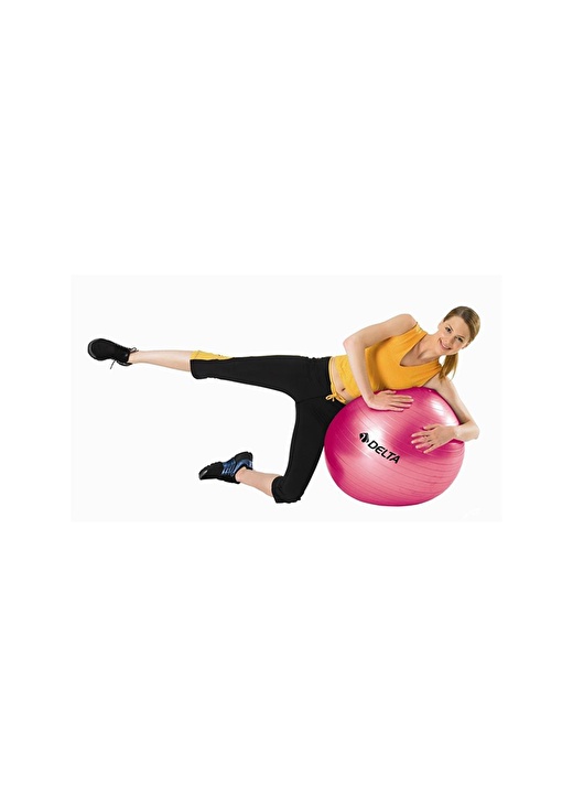 Delta 65 Cm Dura-Strong Fuşya Deluxe Pilates Topu + 25 Cm Pompa Pilates Topu 1