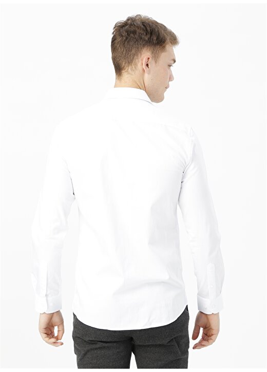 Moda Di Centone Uzun Kollu Comfort Beyaz Erkek Gömlek 4